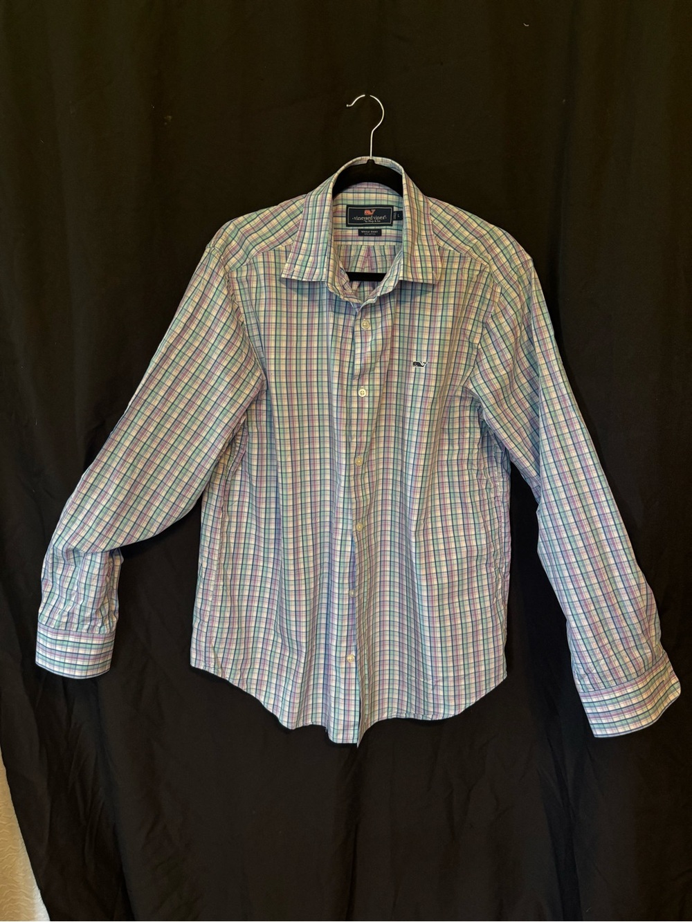 Vineyard Vines Men's Plaid Dress Shirt - Blue, Green, Pink